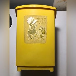 Vintage Sterilite Boho Yellow Waste Basket